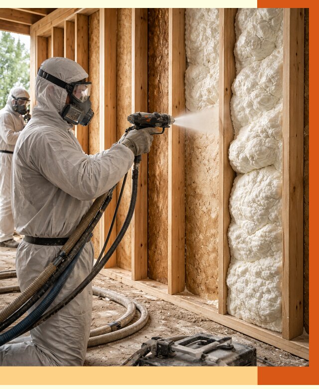 Утепление каркасного дома ППУ в Серове от 2857 руб./м2 — работа под ключ | ТепломастерСрв