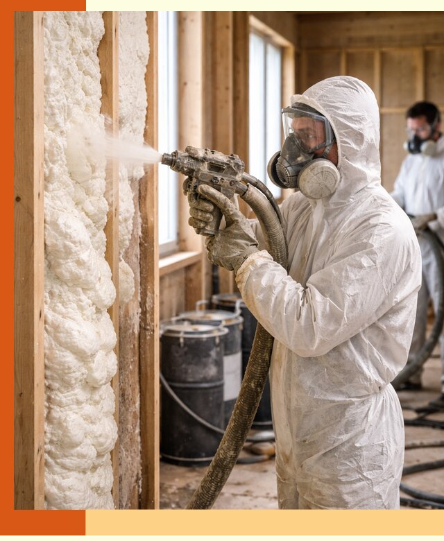 Утепление каркасного дома пенополиуретаном в Серове