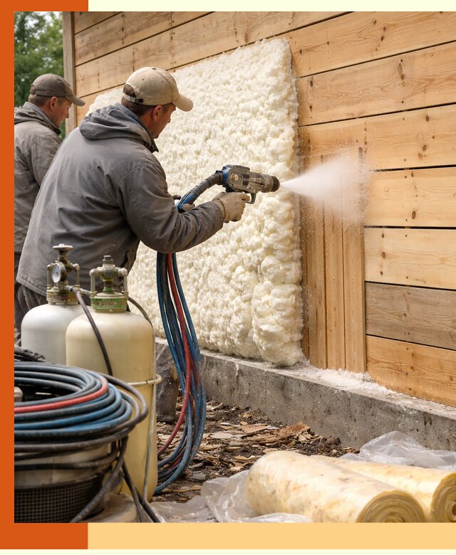 Утепление деревянного дома пенополиуретаном в Серове
