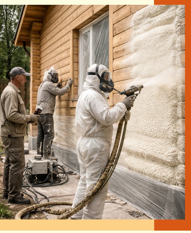 Утепление дома из бруса ППУ в Серове от 3928 руб/м2 под ключ | ТепломастерСрв