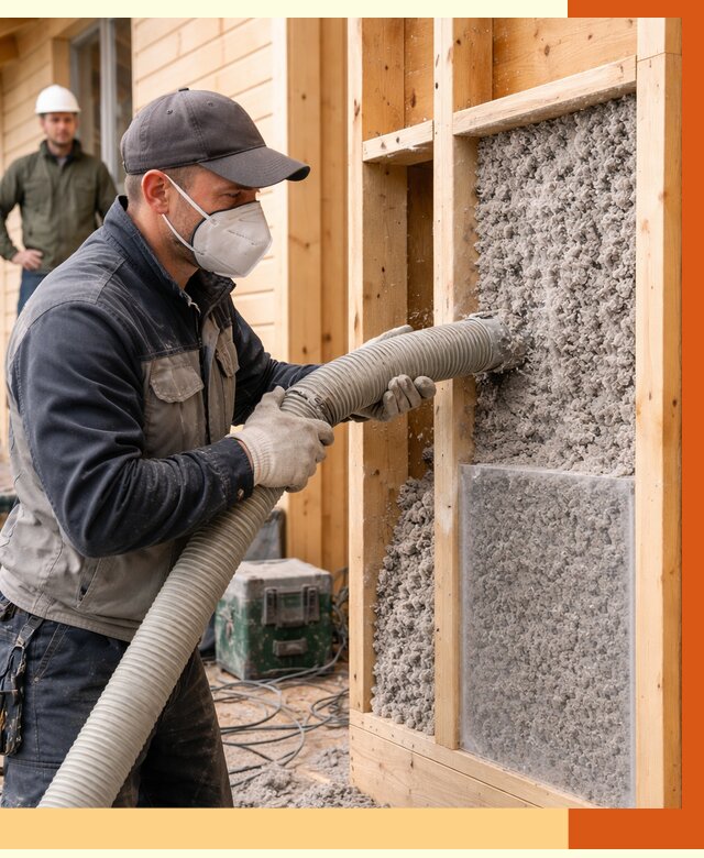 Утепление дома из бруса эковатой в Серове от 1887 руб/м2 | ТепломастерСрв