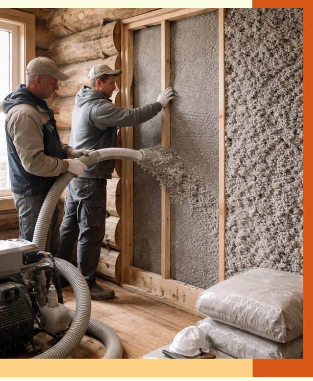 Утепление бревенчатого дома эковатой в Серове от 2806 руб. | ТепломастерСрв