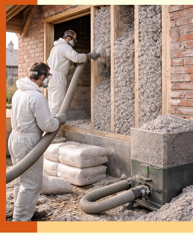 Утепление кирпичного дома эковатой в Серове