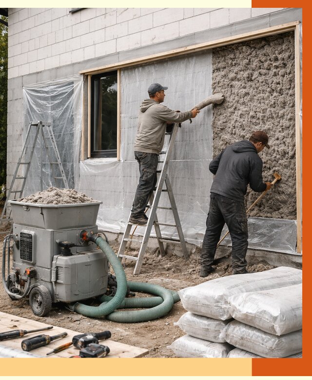 Утепление дома из газобетона эковатой в Серове от 4591 руб./м2 | ТепломастерСрв