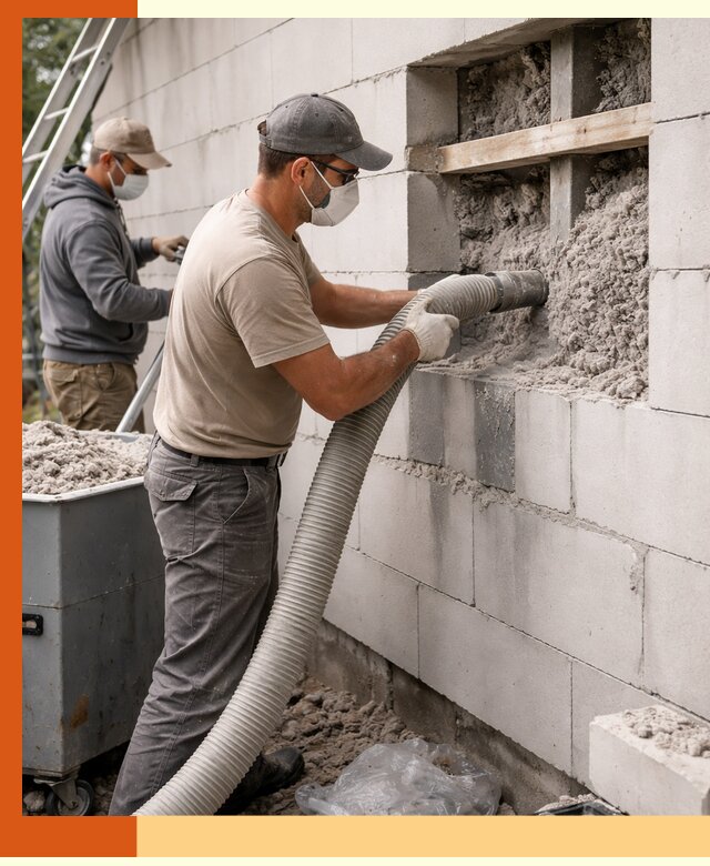 Утепление дома из газобетона эковатой в Серове