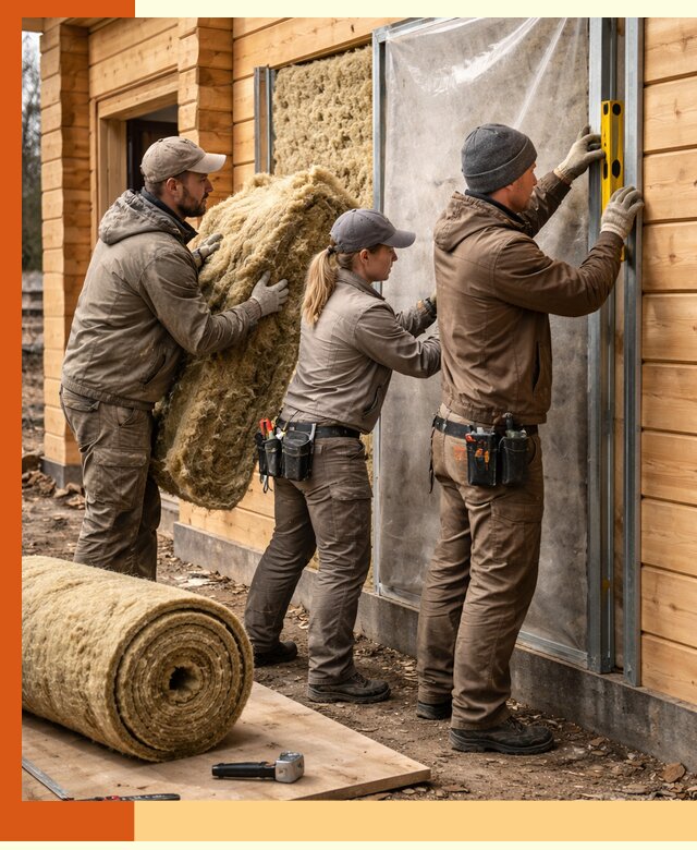 Утепление дома из двойного бруса в Серове качественно и надёжно