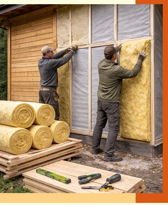 Утепление бани снаружи в Серове от 86717 руб. под ключ | ТепломастерСрв