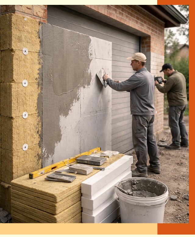 Утепление гаража снаружи в Серове от 4285 руб. за м2 — наружное утепление под ключ | ТепломастерСрв