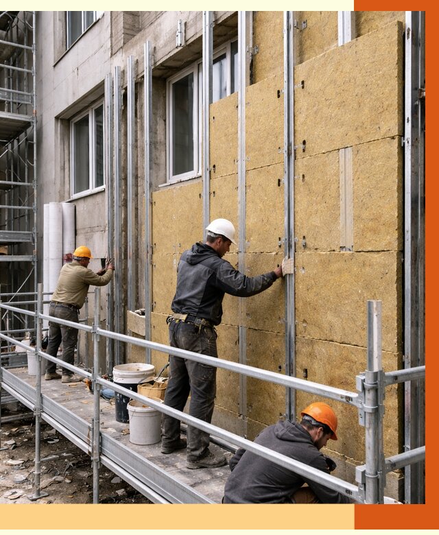 Утепление вентилируемого фасада в Серове от 5713 руб/м2 — монтаж и утепление вентфасад | ТепломастерСрв