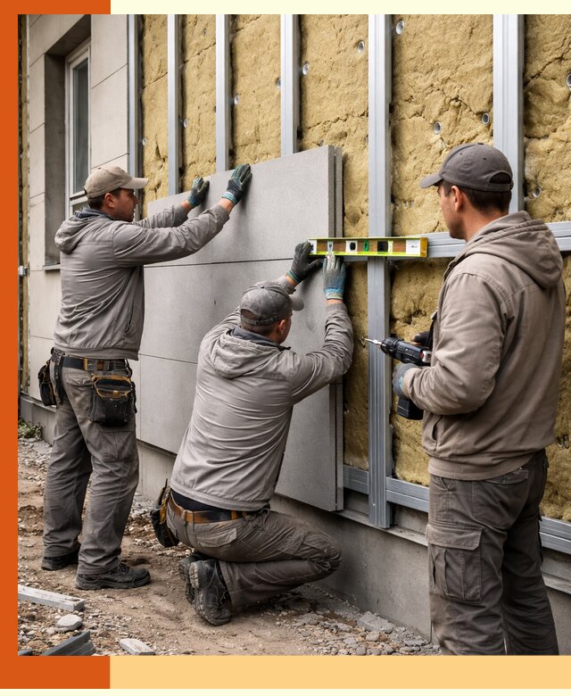 Утепление вентилируемого фасада под ключ в Серове