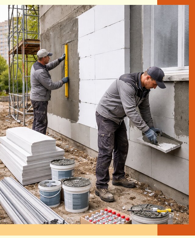 Утепление фасада и стен снаружи в Серове от 4285 руб. | ТепломастерСрв