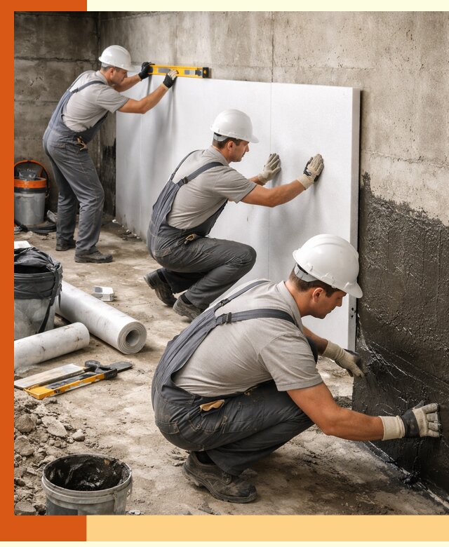 Утепление фундамента изнутри профессионально в Серове