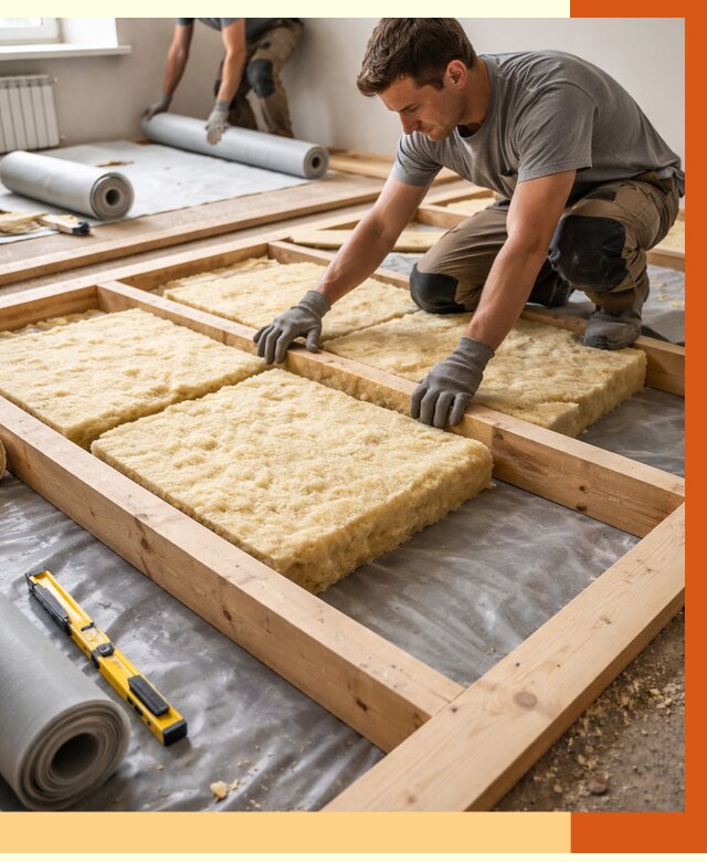 Утепление деревянного пола в Серове от 1530 руб./м2 под ключ | ТепломастерСрв