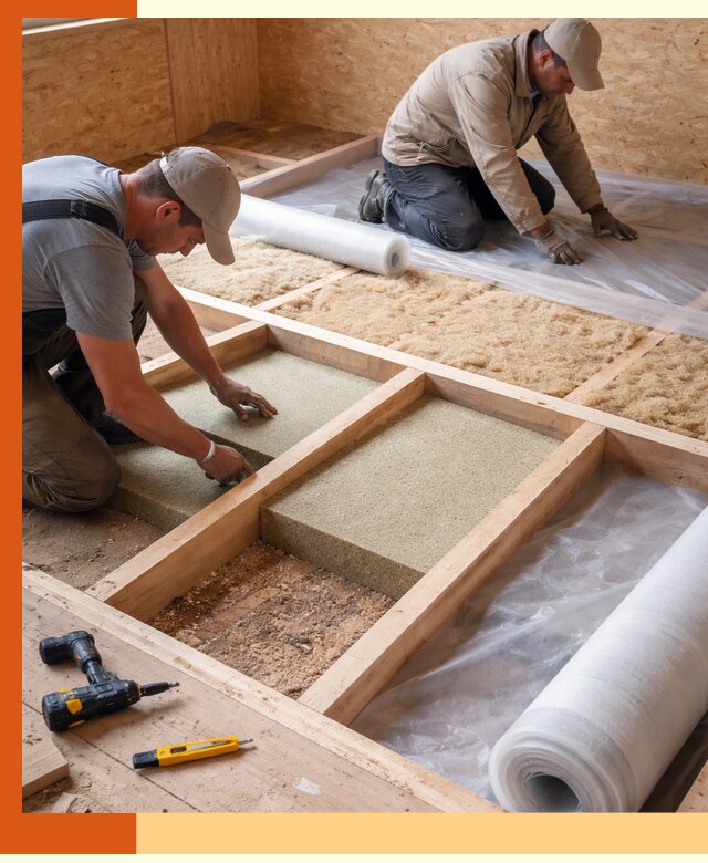 Профессиональное утепление деревянного пола в Серове