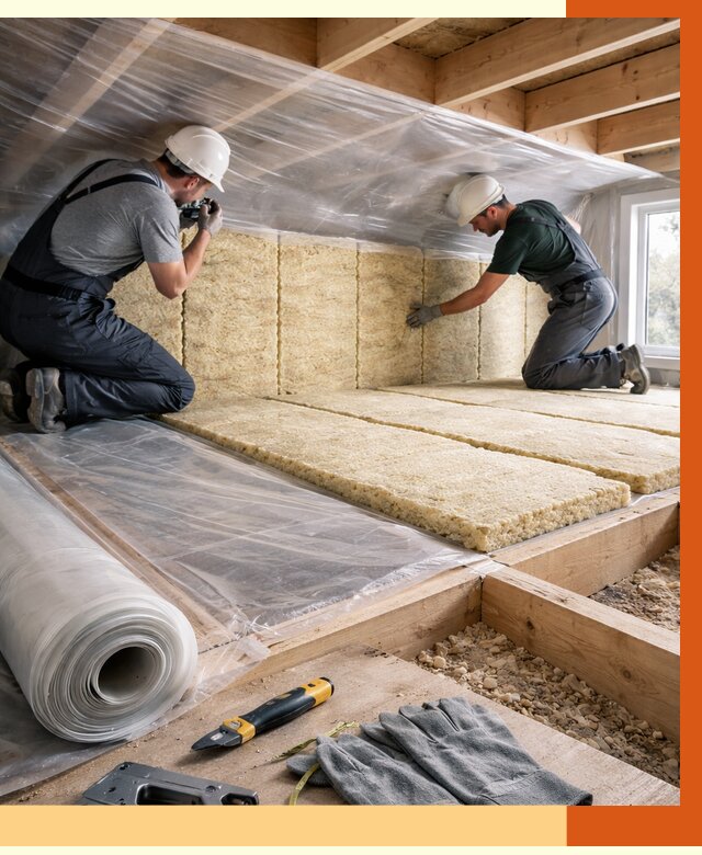 Утепление перекрытий в Серове от 2908 руб/м2 — утепление межэтажных и чердачных | ТепломастерСрв