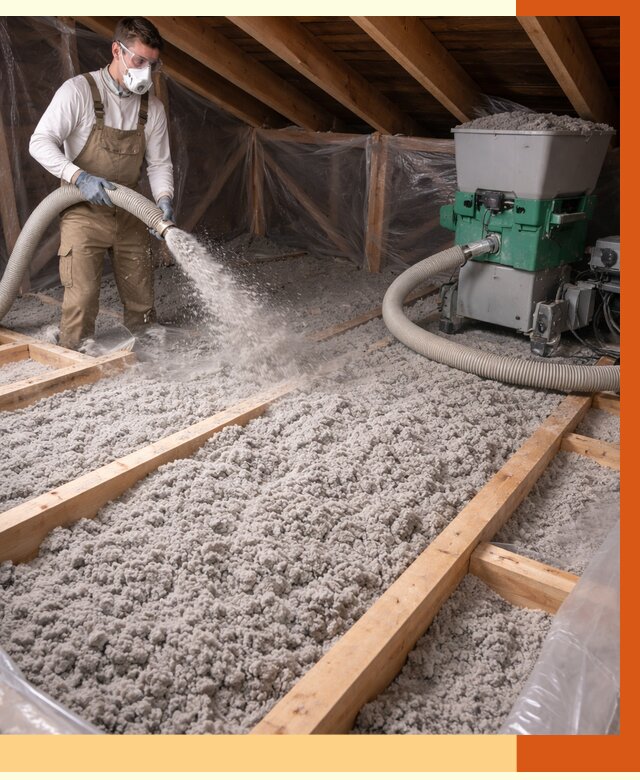 Утепление чердака эковатой в Серове от 1479 руб/м2 — заказать у ТепломастерСрв