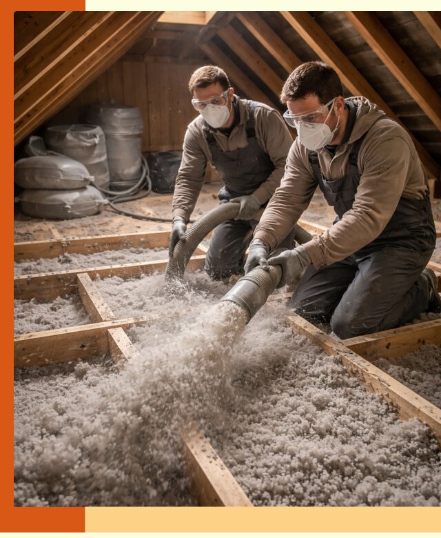 Утепление чердака эковатой в Серове — быстро и надёжно
