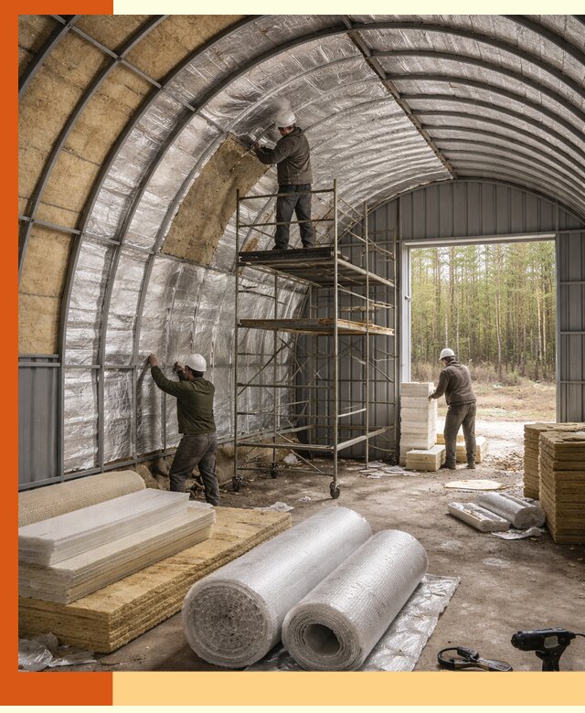 Утепление арочного ангара под ключ в Серове