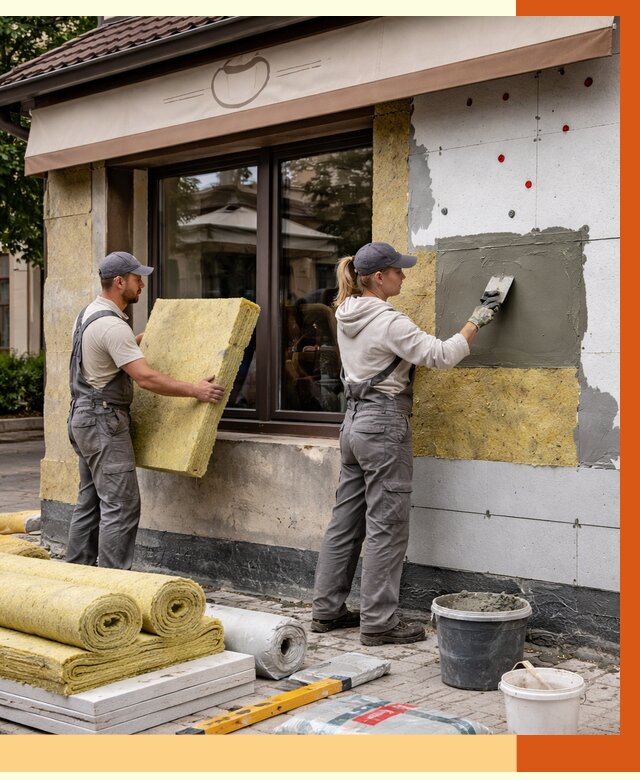 Утепление кафе в Серове от 4285 руб/м2 — комплексно под ключ | ТепломастерСрв