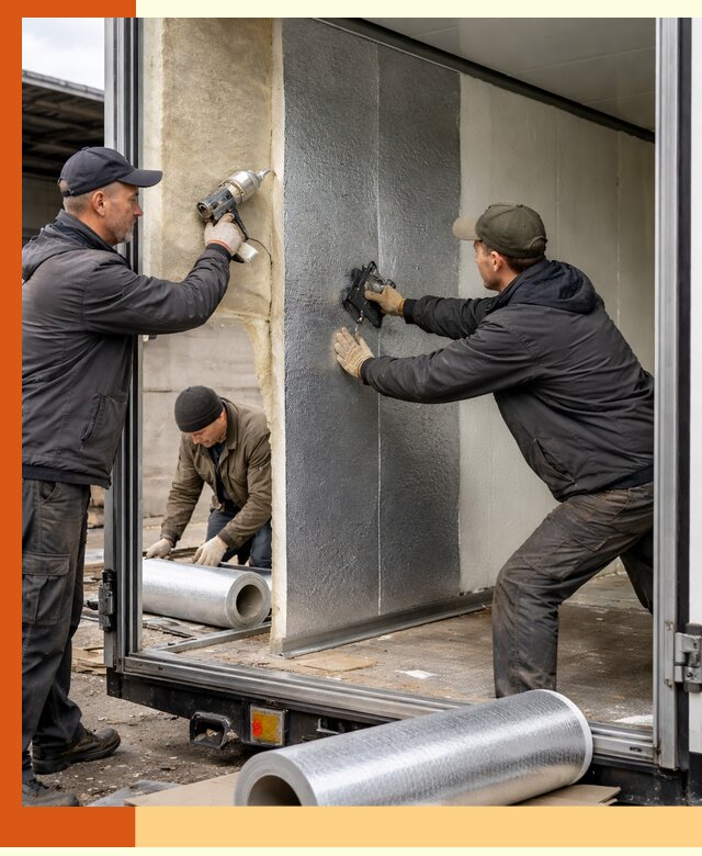 Утепление холодильного кузова в Серове — монтаж и теплоизоляция