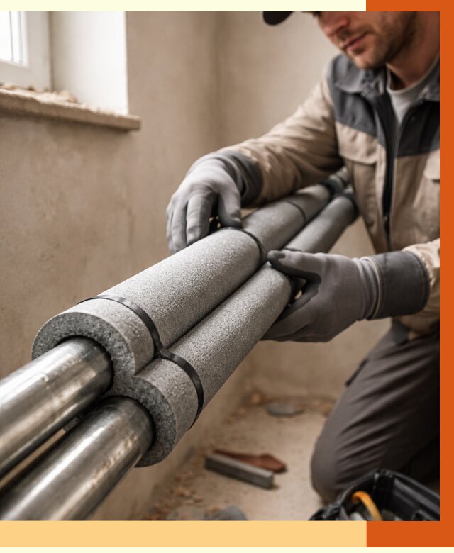 Утепление труб отопления в Серове от 2908 руб. за м² — услуги под ключ | ТепломастерСрв