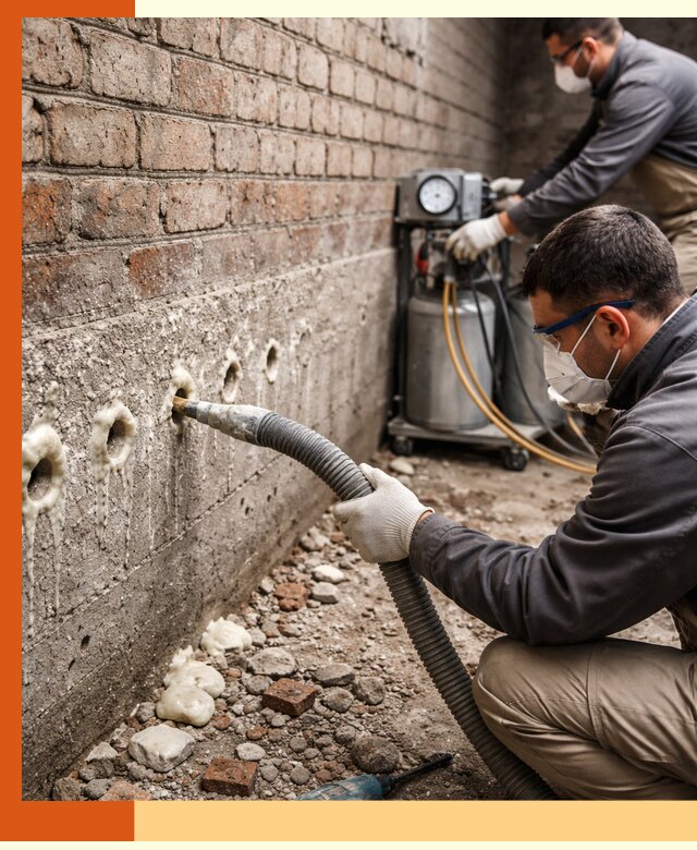 Заполнение колодцевой кладки ППУ в Серове быстро и герметично