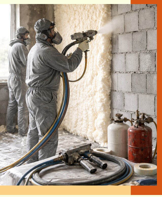 Утепление блочной стены ППУ в Серове от 4336 руб./м² — ТепломастерСрв