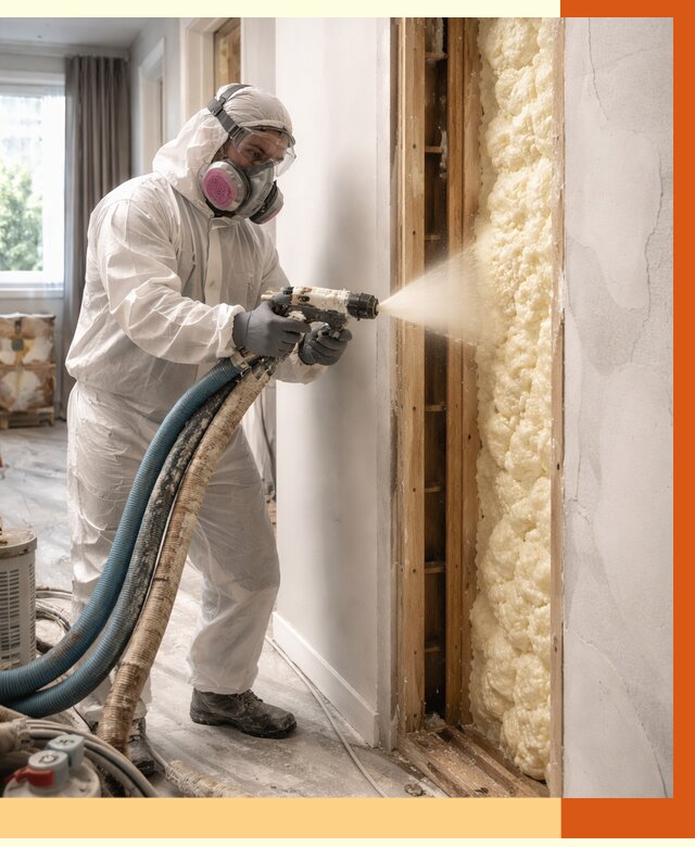 Межстеновое утепление ППУ в Серове от 2806 руб/м2 — межстенное утепление под ключ | ТепломастерСрв