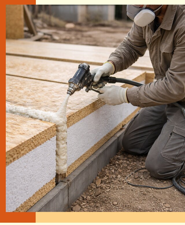 Утепление СИП-панелей пенополиуретаном (ППУ) в Серове