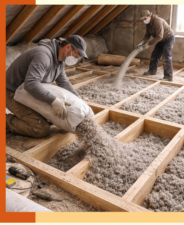 Заполнение полостей чердачного перекрытия в Серове качественно и надёжно