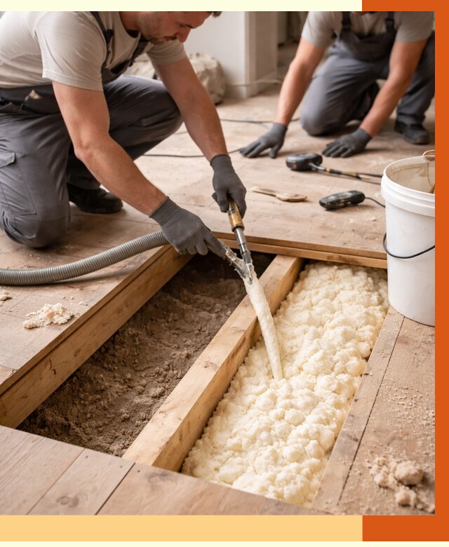 Заполнение пустот пола в Серове от 2755 руб. — утепление пустот пола под ключ | ТепломастерСрв