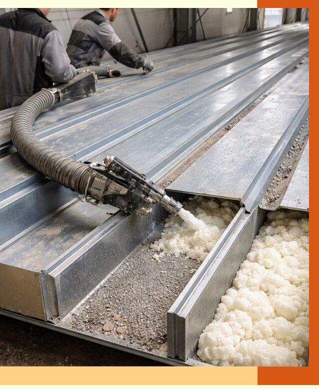 Заполнение пустот кровельных панелей в Серове от 7345 руб. под ключ | ТепломастерСрв