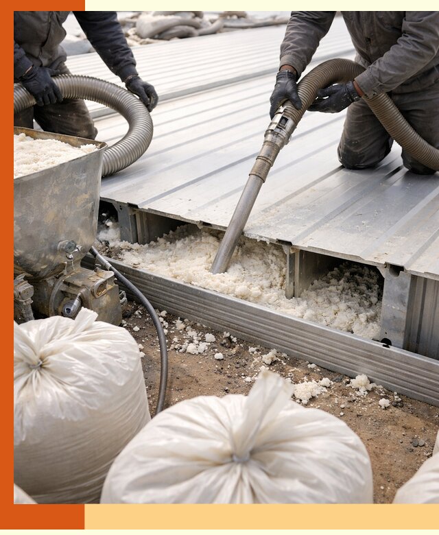 Заполнение пустот кровельных панелей пенными и мокрыми герметиками в Серове