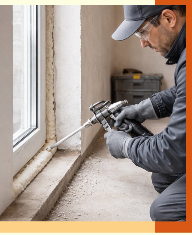 Герметизация стыков ППУ в Серове от 1683 руб. за м2 — утепление примыканий под ключ | ТепломастерСрв