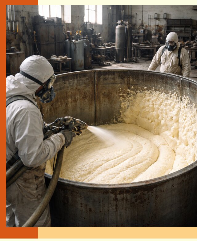 Заливка ппу в емкости с полной изоляцией и герметизацией в Серове