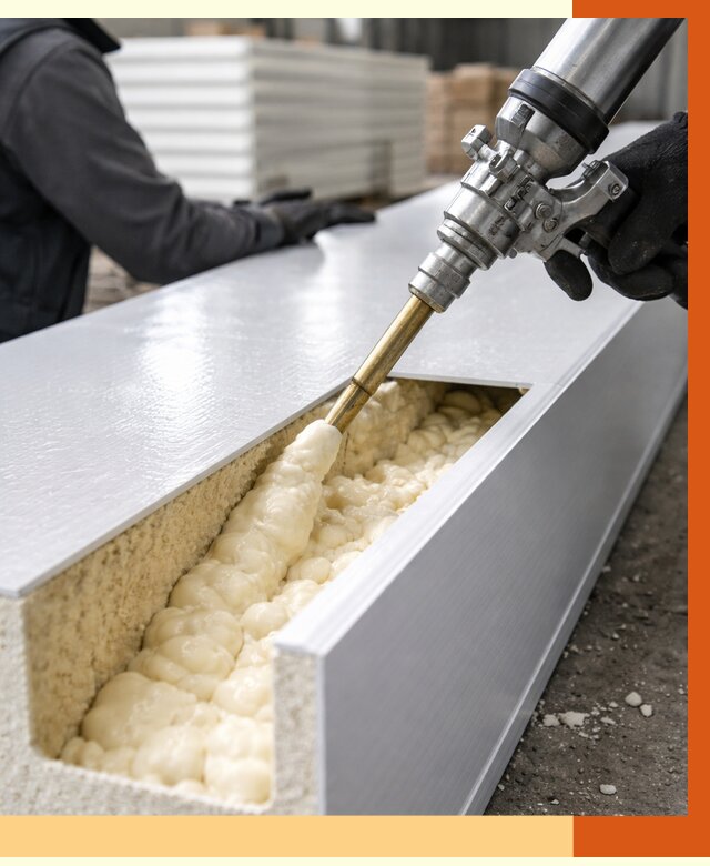 Заполнение пустот холодильных панелей в Серове от 7652 руб. | ТепломастерСрв