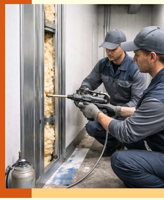 Заполнение пустот холодильных панелей в Серове специализированной пеной