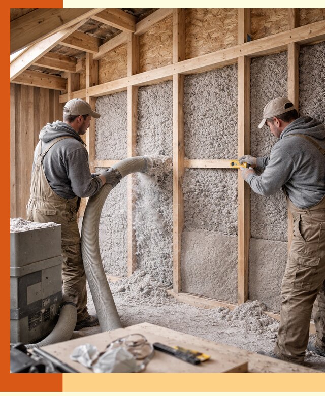 Утепление эковатой стен, потолков и перекрытий в Серове