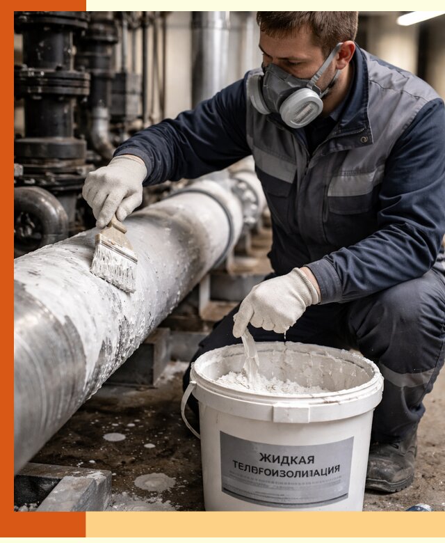 Утепление оборудования жидкой теплоизоляцией в Серове
