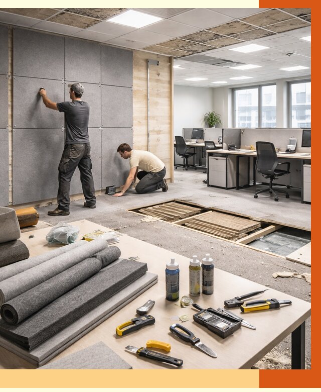 Профессиональная шумоизоляция офиса в Серове от 6886 руб. за м2 | ТепломастерСрв