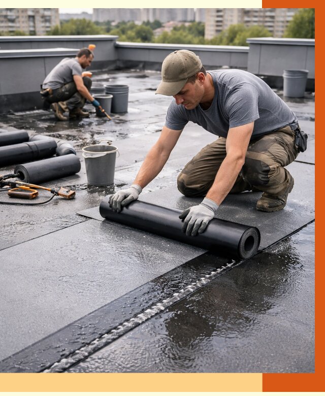 Гидроизоляция плоской кровли в Серове от 4591 руб./м2 — профессионально | ТепломастерСрв