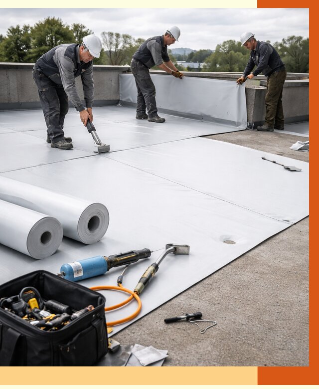 Гидроизоляция мембранной кровли в Серове от 7652 руб./м² — профессионально | ТепломастерСрв