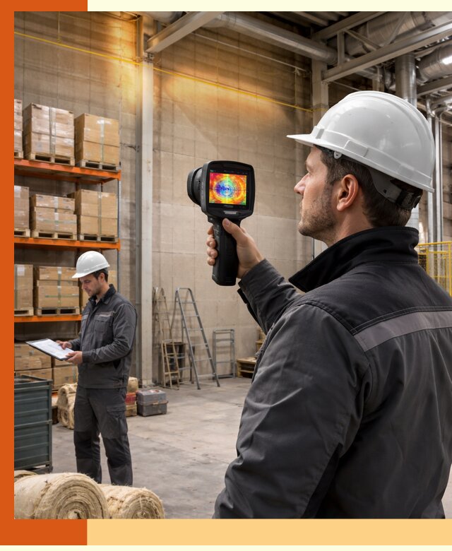 Тепловизионное обследование склада и выявление утечек в Серове