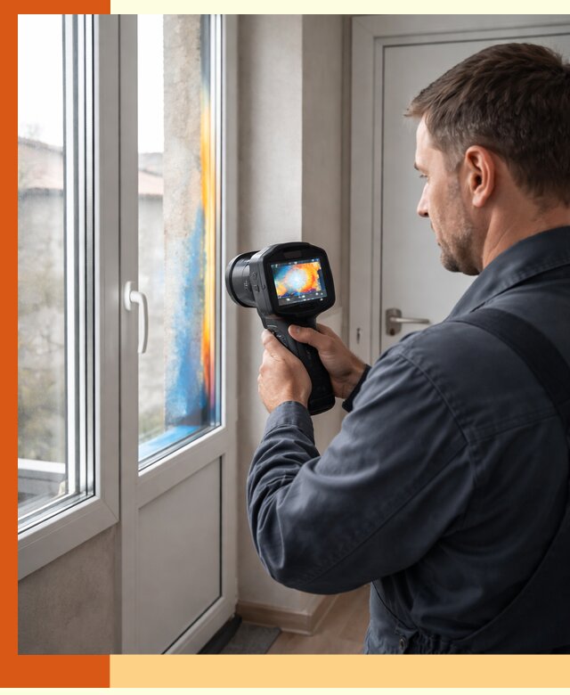 Тепловизионное обследование окон и дверей в Серове