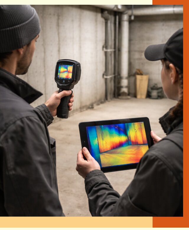 Тепловизионное обследование подвала в Серове от 4591 руб. — проверка гидроизоляции | ТепломастерСрв