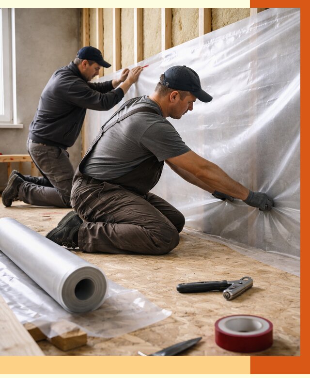 Монтаж пароизоляции в Серове от 2551 руб. — установка и укладка под ключ | ТепломастерСрв