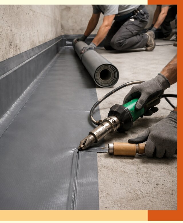 Монтаж гидроизоляционной мембраны в Серове от 1015 руб/м2 | ТепломастерСрв