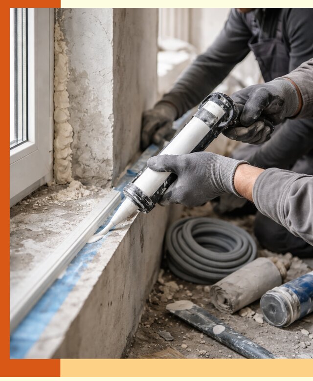 Герметизация стыков и примыканий зданий в Серове